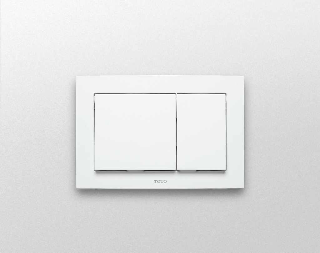 PUSH PLATE - RECTANGLE WHITE PLASTIC FOR IN WALL TANK SYSTEM