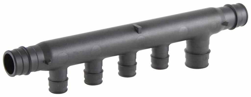 EP Flow-through Multi-port Horizontal Tee, 4 (1/2") outlets, 3/4" x 3/4" x 3/4" ProPEX