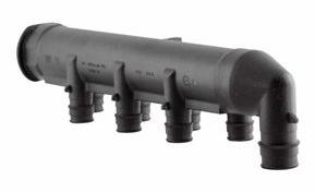 3/4" EP Branch Multi-port Elbow, 8 (1/2") outlets with mounting clips