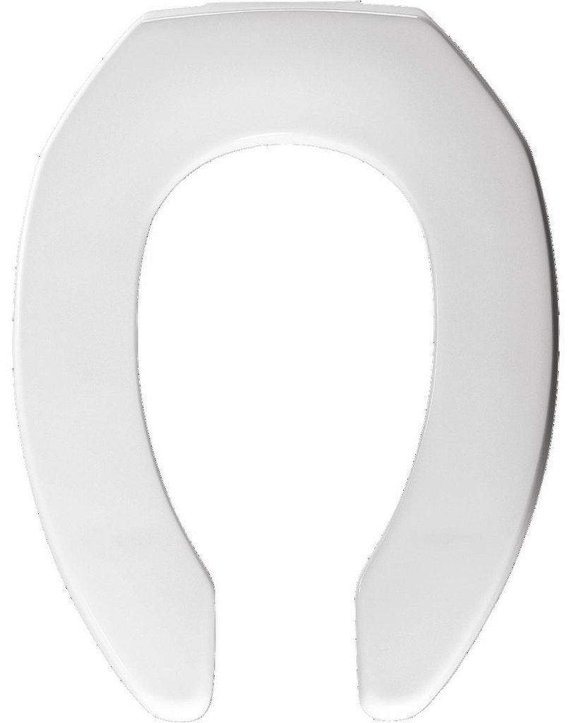Elongated Open Front Commercial Plastic Toilet Seatwith STA-TITE Hinges Less Cover