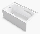 Wellbrook 60" LH Drain Alcove Tub with Armrests
