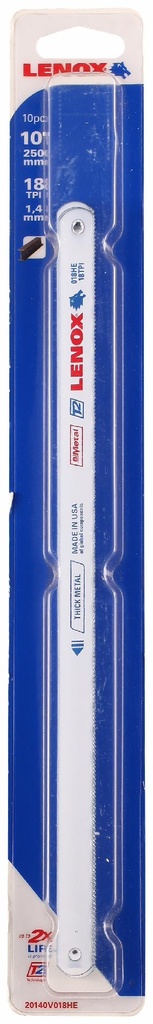 10" 18TPI Heavy Metal Hack Saw Blade (Each)