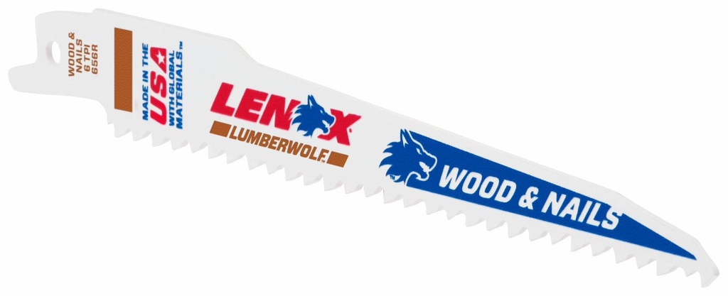 6"x3/4" 6TPI Bi-Metal Nail Embedded Wood Recip (Each)