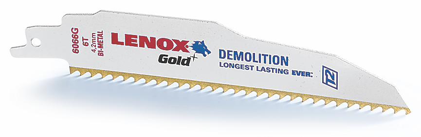 6"x1" 6TPI Gold Power Arc Demolition Nail Embedded Recip (Each)