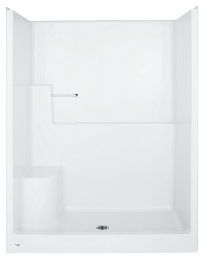 Briward 60" x 31" Center Drain Shower Stall with RH Seat