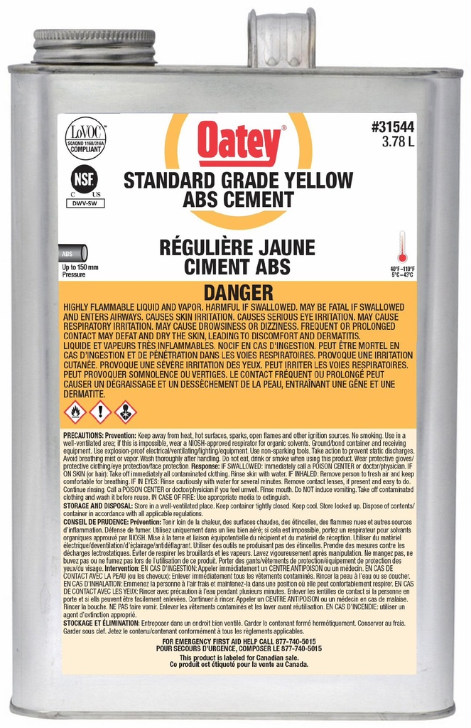 3.78L Standard ABS Cement Yellow