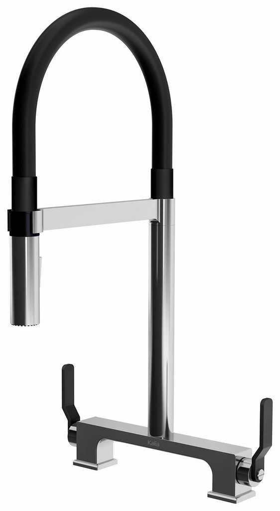 SkyRidge Bridge Kitchen Faucet with PVC Pullout Spray