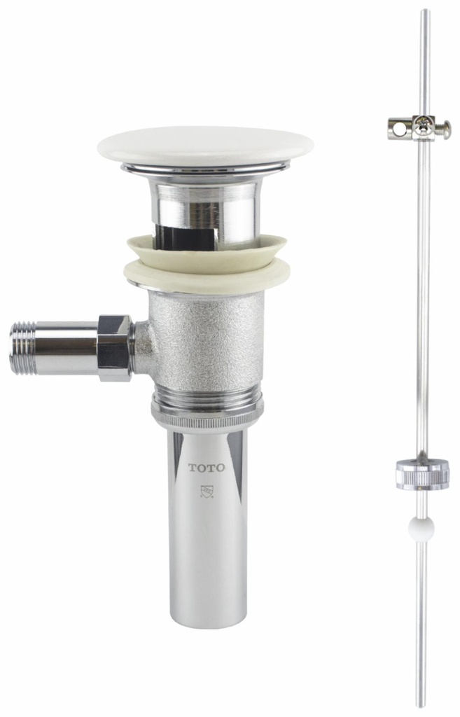 Lever Faucet Drain Fitting Assembly with White Ceramic Drain Cover