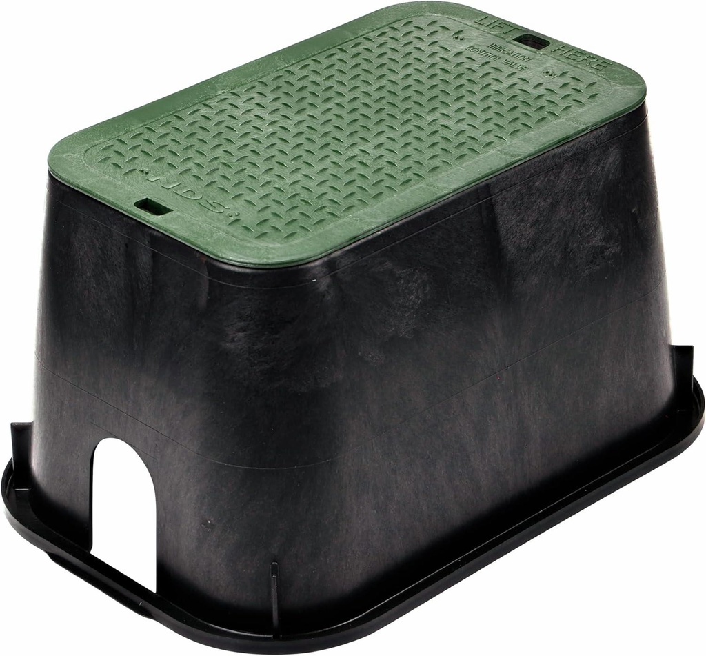 10 x 15 x 10 Black Valve Box with Green Drop-In Lid