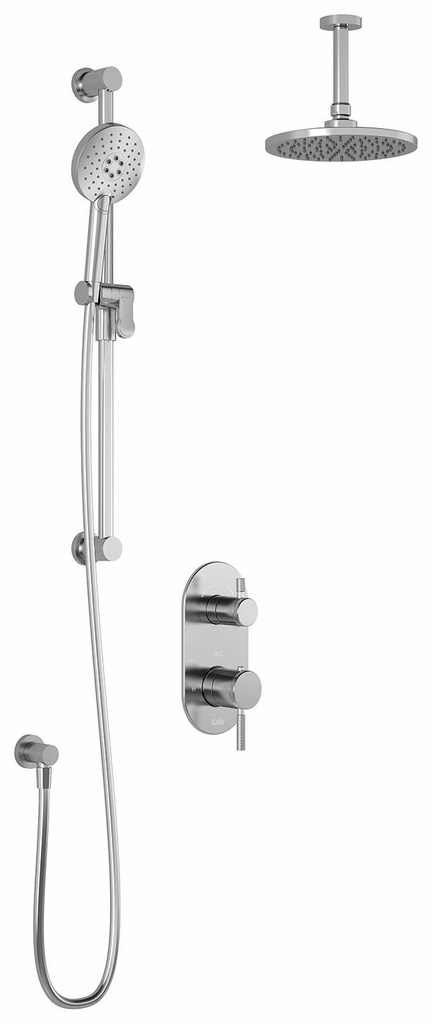 Preciso TD2 Thermostatic Integrated Diverter Shower System with Vertical Ceiling Arm (less valves)