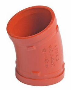 4" Grooved 22-1/2 Elbow AWWA Ductile Iron No. 12-C