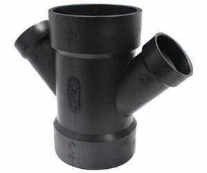 102380 ABS DWV 4X4X2X2" DBL WYE HXHXHXH BLK CANPLAS