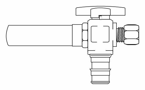 1/2 EXPx3/8OD 90o CP VLV W/H.ARR. L.F.