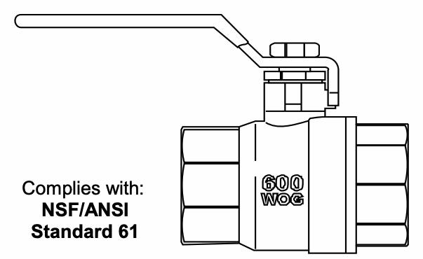 1 1/2 IPS BALL VLV 600 FM,CSA,cUPC,cUL