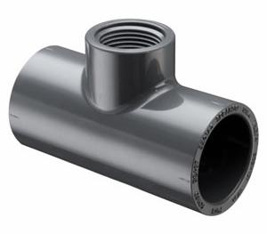 1-1/4X1 PVC RED TEE SOCXFPT SCH80