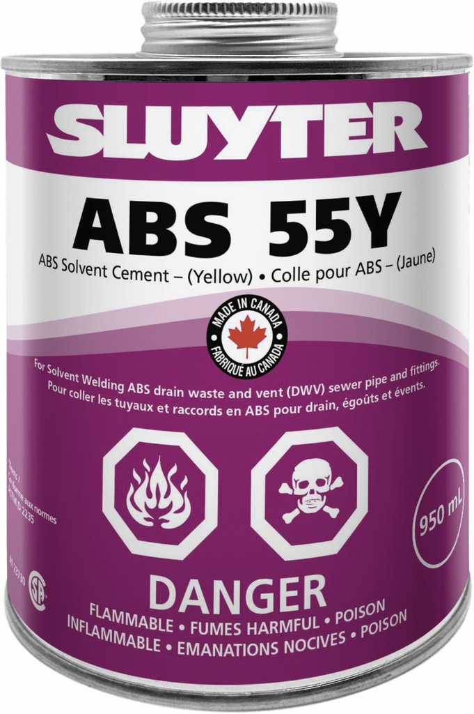 125ml 55Y CSA ABS Cement Yellow