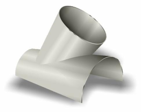 4" 45 Degree Saddle Wye 0.025 Aluminum