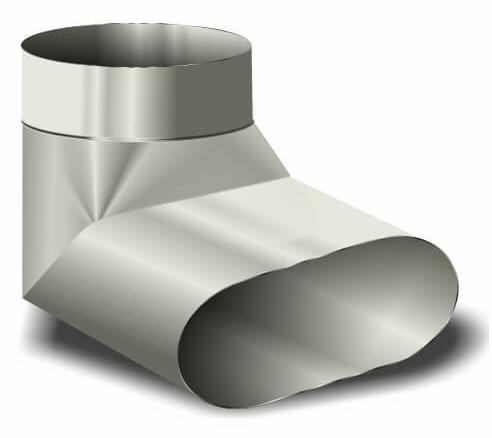 5" Round to 5" Oval (3 x 6-1/8) Right Angle Boot