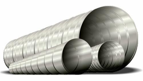 5" x 10' Spiral Pipe 28ga Y/L 2LC (per foot)