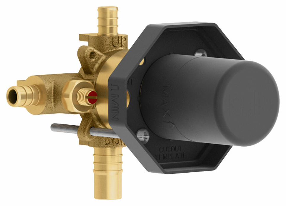 1/2" Pressure Balance Thermostatic Valve with Test Cap (less Cartridge) - PEX