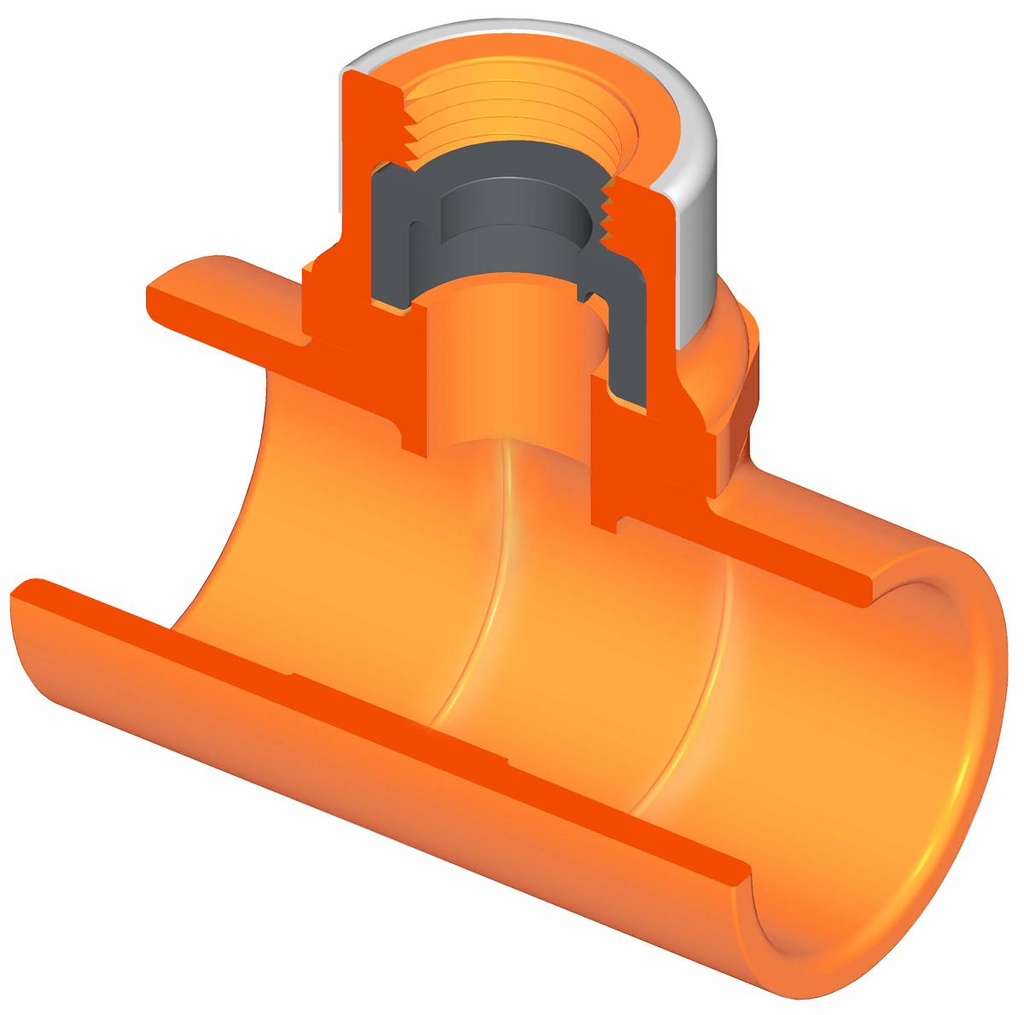 1" x 1" x 1/2" SxSxFPT TorqueSafe Sprinkler Head Tee FlameGuard