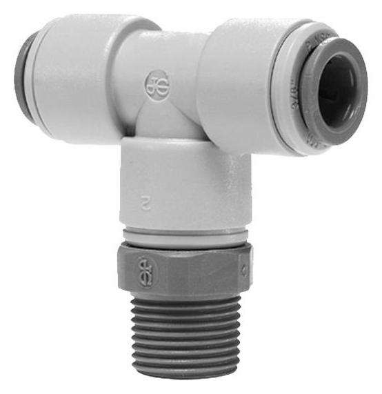 Gray Acetal Swivel Branch Tee 3/8 x 1/4 Center Leg NPTF