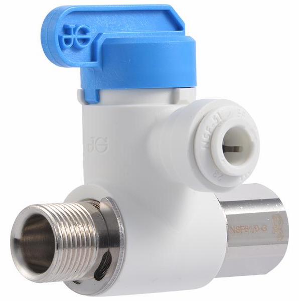 Polypropylene Angle Stop Adapter Valve, 3/8 x 3/8 x 1/4 - Low Lead
