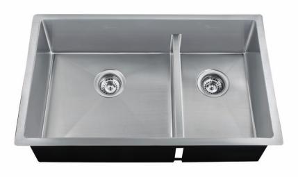 Hand Fabricated 2 Bowl Under Mount Sink