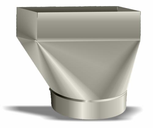 7" to 3.25" x 10" Range Hood Transition