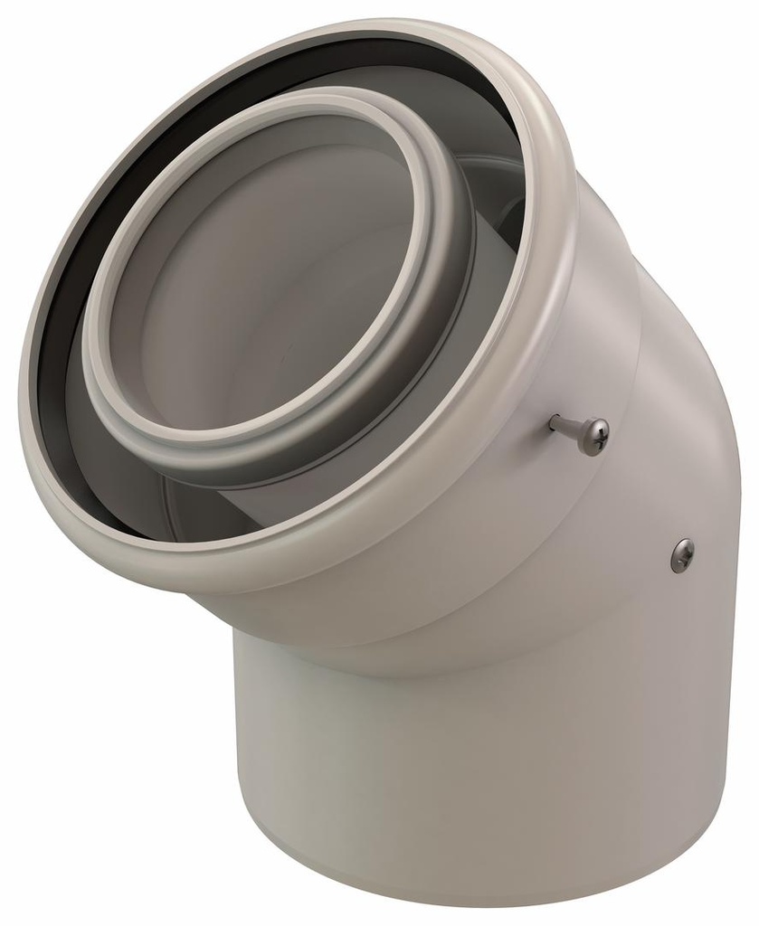 3/5x45 Concentric PP/Alu Elbow