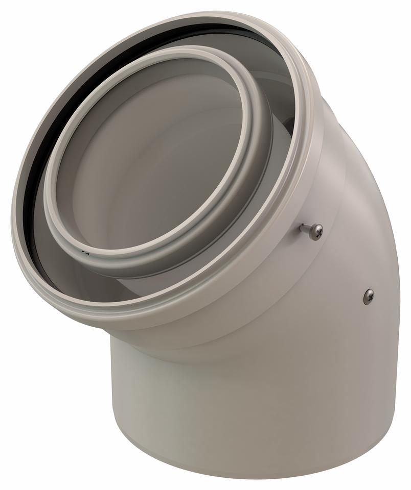 4/6x45 Concentric PP/Alu Elbow