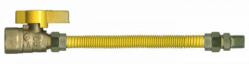 3/8in MIP x 3/8in FIP,3/8in O.D x 1/4in I.D, 18in SS Gas Non-Coated Gas Conn