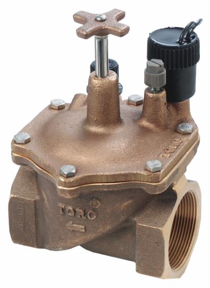 220 Brass Globe Valve, 2" NPT, Electric, w/ Spike Guard Solenoid