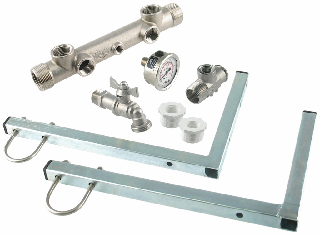 TFP-07M125SS - 'S.S. MANIFOLD FITTING PACKAGE W/ PVC BUSHINGS 1x1/2 & 1x3/4'