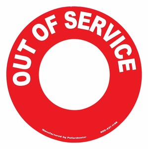 HYDRANT OUT OF SERVICE SIGN 4.5"RED
