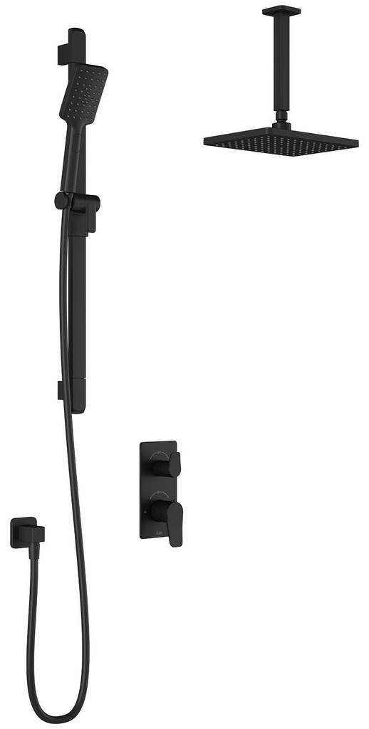 Moroka TD2 Thermostatic Integrated Diverter Shower System with Vertical Ceiling Arm (Less Valve)