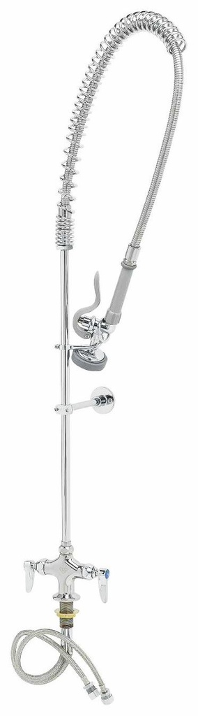 EasyInstall Pre-Rinse, Spring Action, Single Hole Base, Flex Lines, Wall Brkt