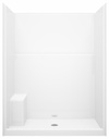 SS3260 Center Drain Alcove 1-Piece Shower with LH Seat