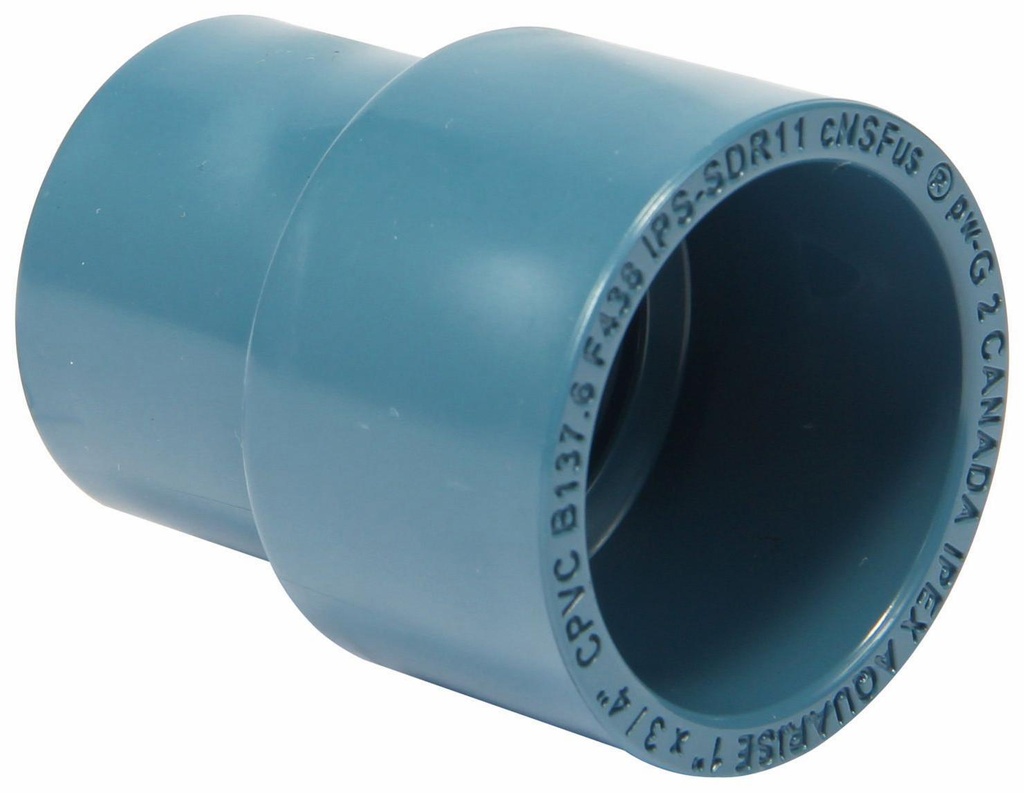 1"x3/4" CPVC RED. CPLG SxS AQUARISE