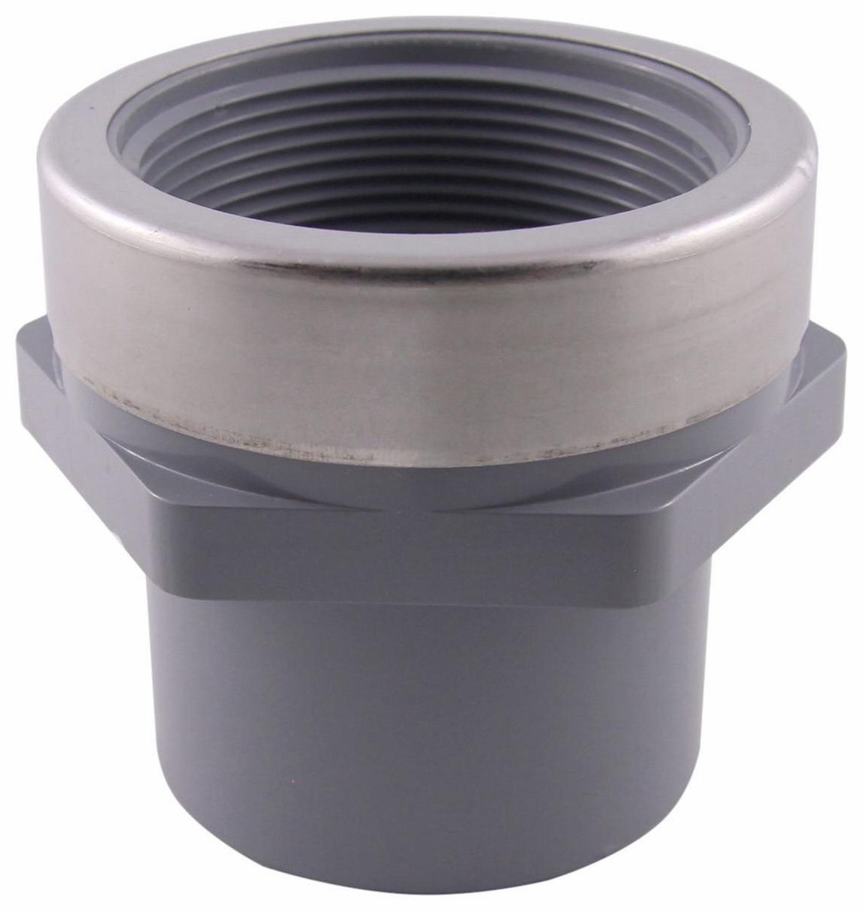 2" CPVC SCH80 FEMALE ADPT SPxFPT SS REINFORCED