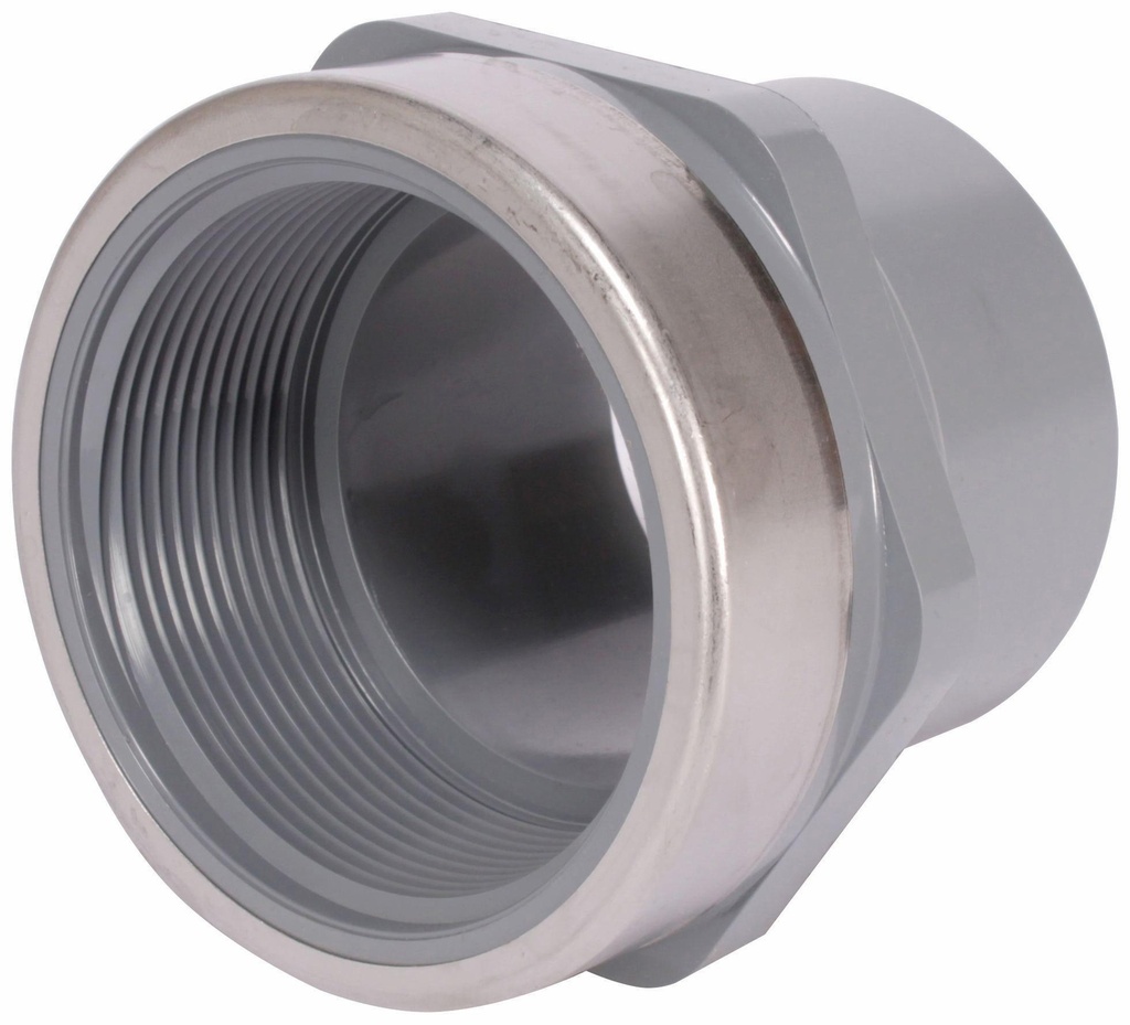 3" CPVC SCH80 FEMALE ADPT SPxFPT SS REINFORCED