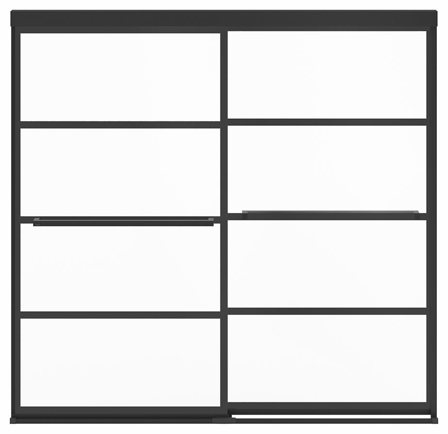 Incognito 57 56-59" x 56.75" Sliding Tub Door with Shaker Glass & Towel Bar