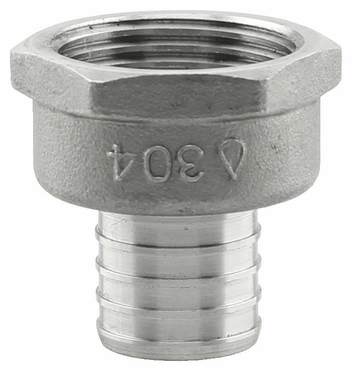 SSPEX-FA10 - '1" x 1" FPT 304SS Crimp PEX Female Adapter - F1807'