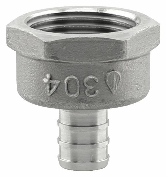 SSPEX-FA0507 - '1/2" x 3/4" FPT 304SS Crimp PEX Female Adapter - F1807'