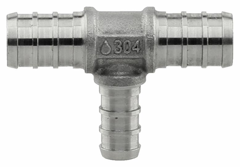 1/2"x1/2"x3/8" 304SS PEX TEE