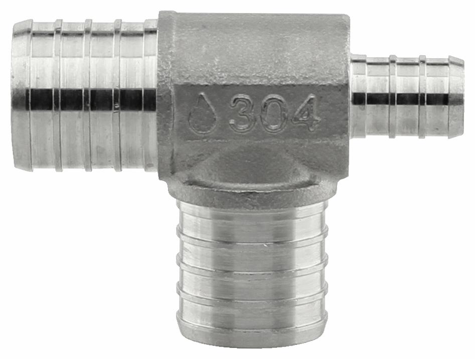 SSPEX-T100510 - '1" x 1/2" x 1" 304SS Crimp PEX Tee - F1807'