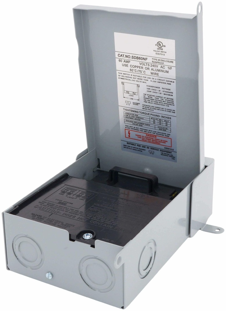 Disconnect Switch - 60A Non-Fused Metal Top Open