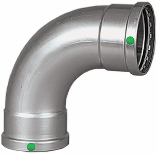 3 P/P STAINLESS STEEL CXC 90° ELBOW XL