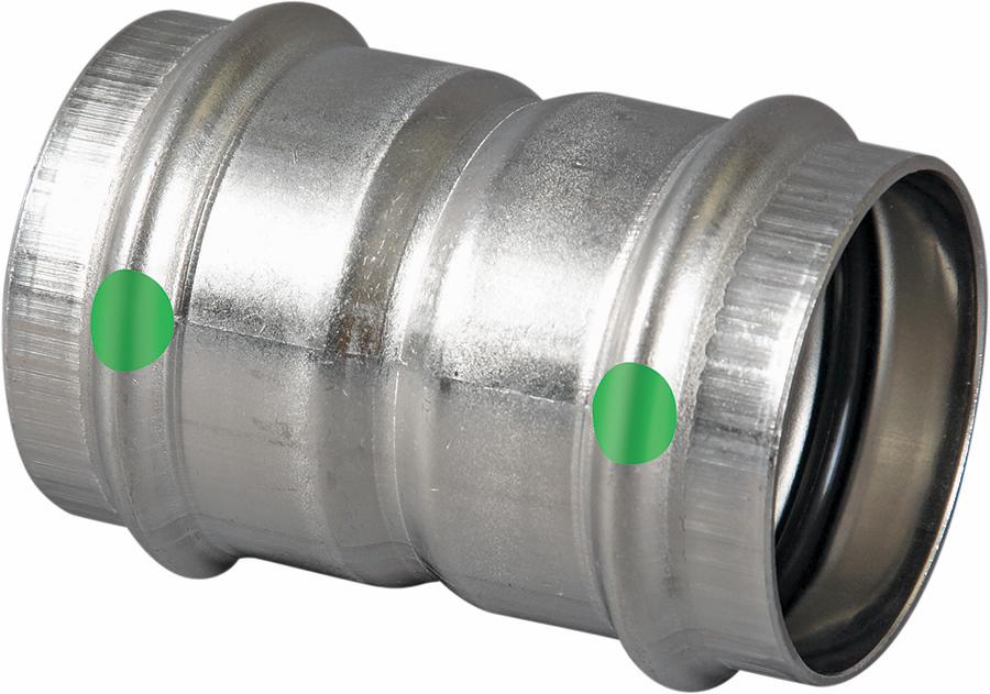 1/2 P/P STAINLESS STEEL CXC COUPLING W/STP
