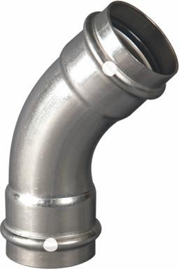 1-1/4 P/P STAINLESS STEEL CXC 45 ELBOW W/FKM